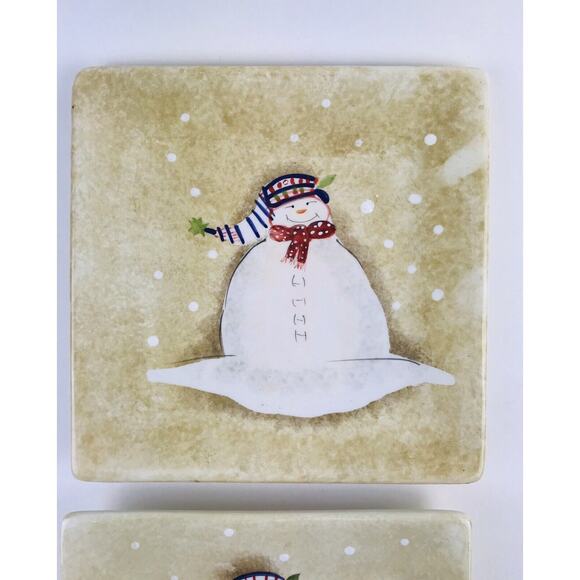 Oneida “SNOWMATES" Square Dessert/Salad Plates 8” Debbie Taylor, Ivory Set 2 - Picture 3 of 9